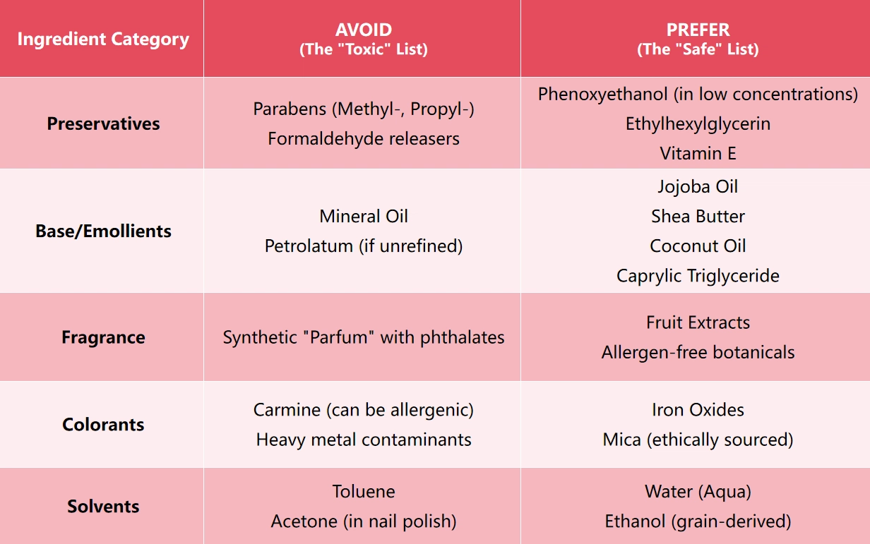A Checklist for Safe Ingredients