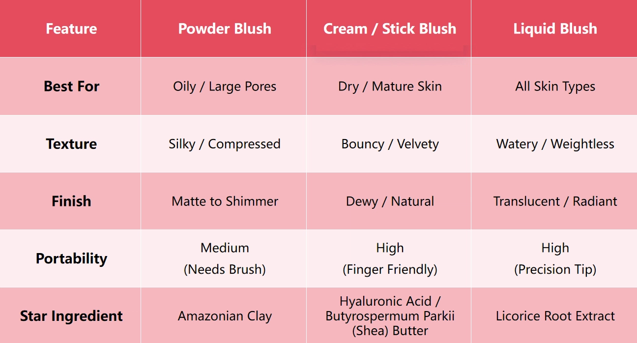 Power Blush vs. Cream Blush vs. Liquid Blush